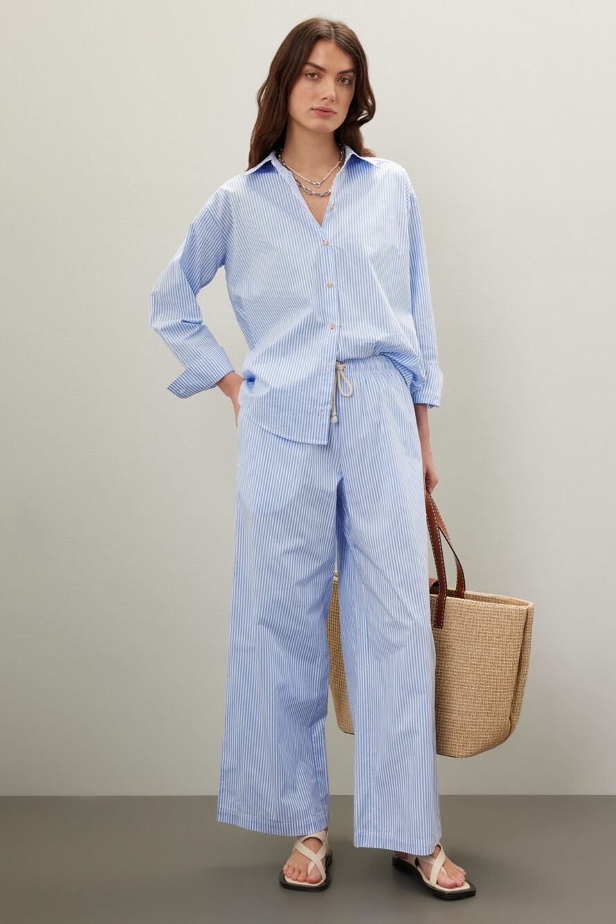 $165 DONNI. Stripe Cotton Pop Pants - XS